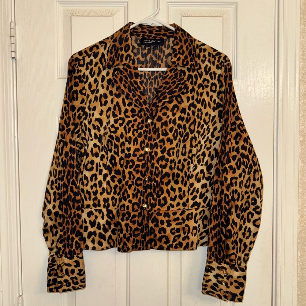 Jones New York Signature - Leopard Print Blouse - XL